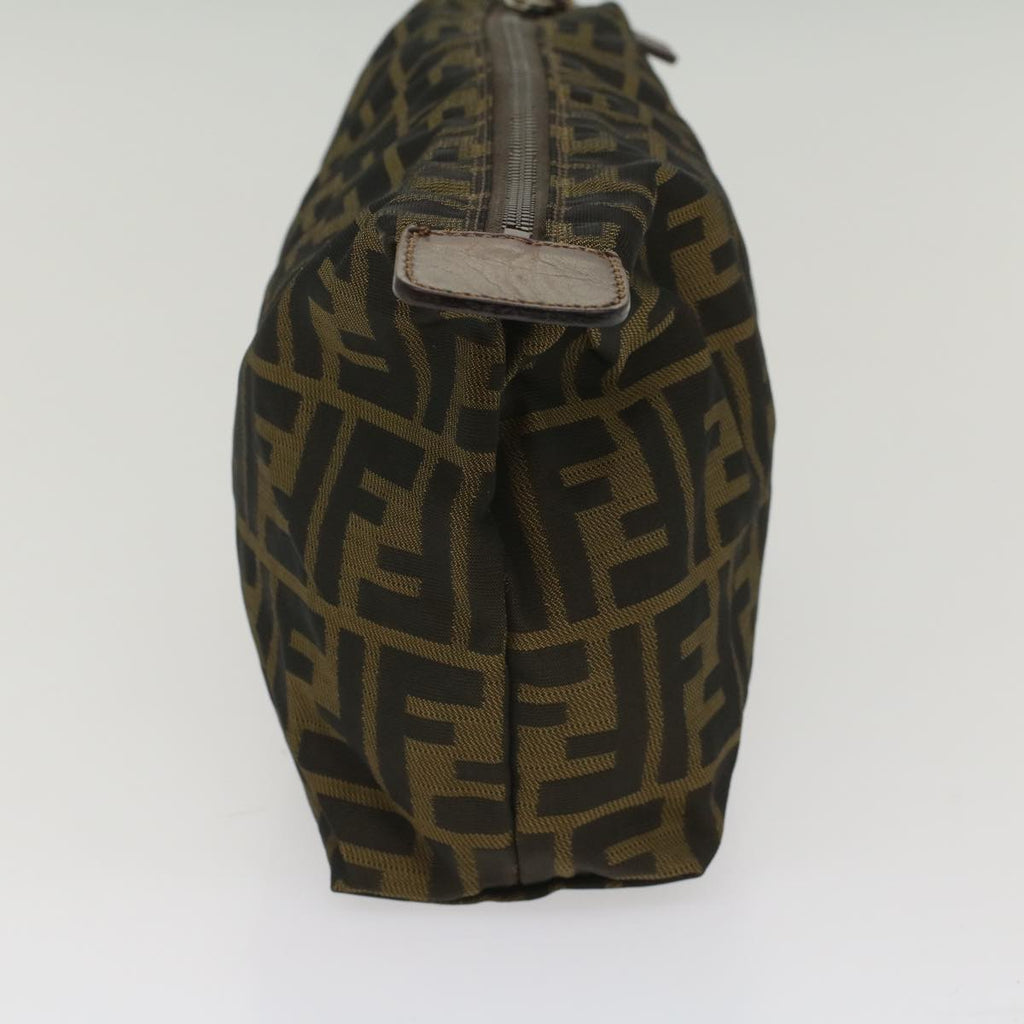 FENDI Zucca Canvas Pouch Black Brownyk8572