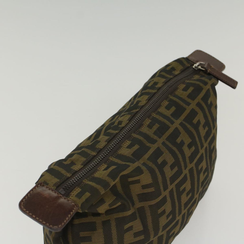 FENDI Zucca Canvas Pouch Black Brownyk8572