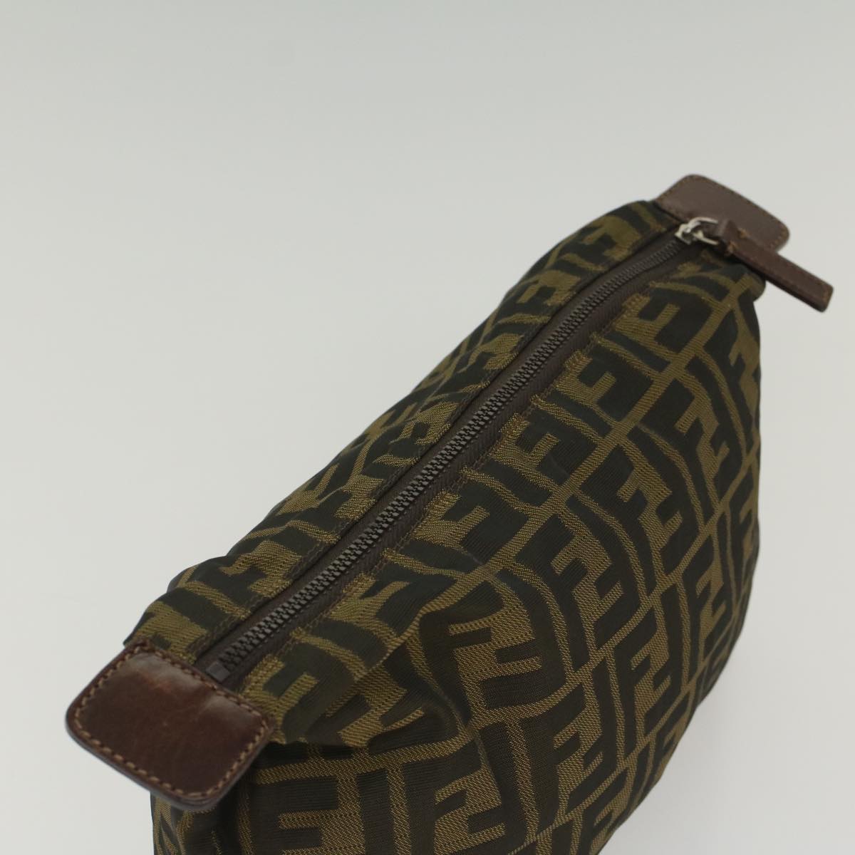 FENDI Zucca Canvas Pouch Black Brownyk8572