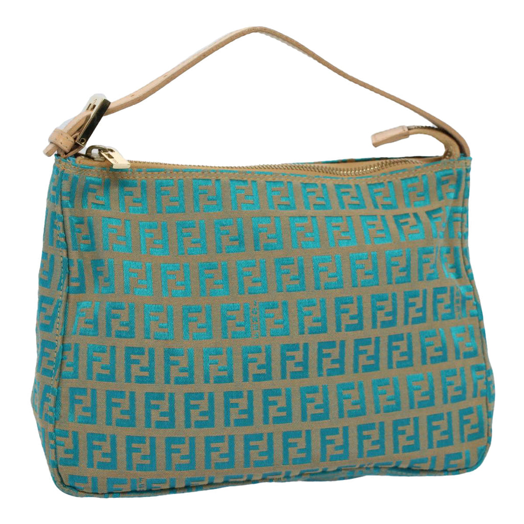 FENDI Zucchino Canvas Hand Bag Blueyk8579