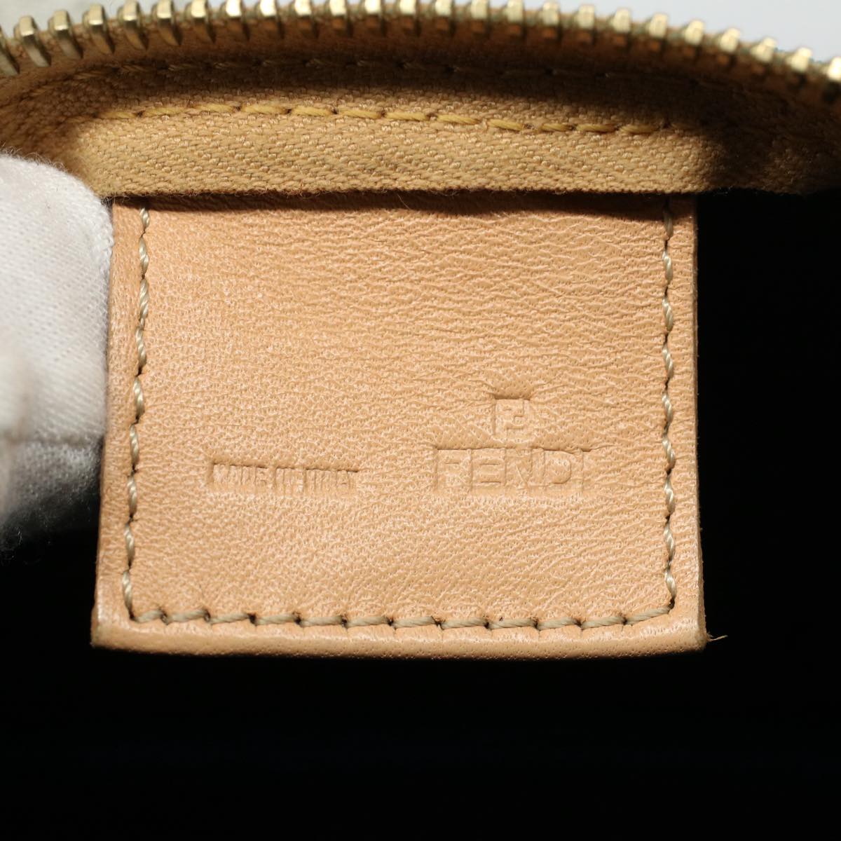 FENDI Zucchino Canvas Hand Bag Blueyk8579