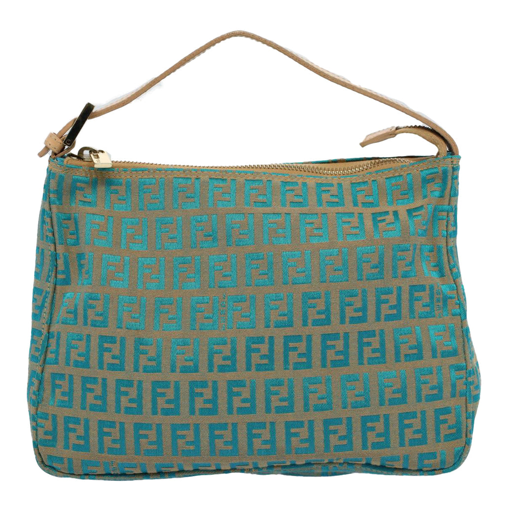 FENDI Zucchino Canvas Hand Bag Blueyk8579