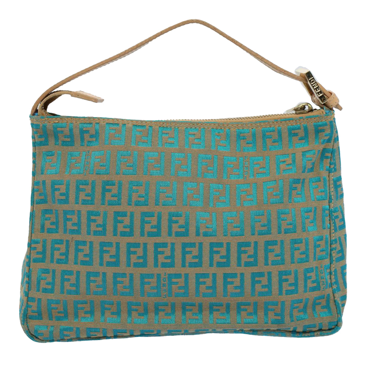FENDI Zucchino Canvas Hand Bag Blueyk8579