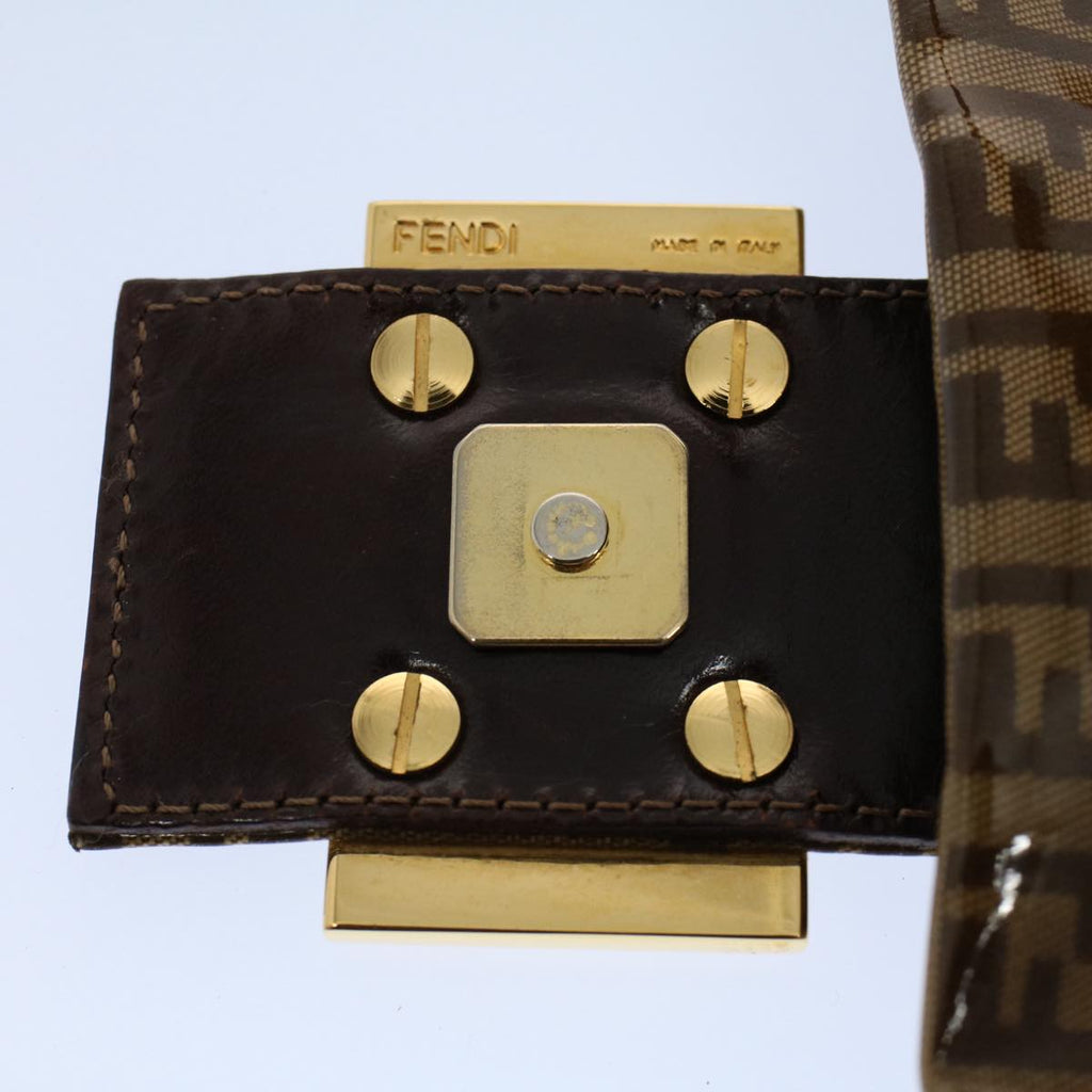 FENDI Zucchino Canvas Mamma Baguette Shoulder Bag Enamel Beigeyk8584