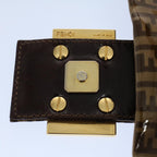 FENDI Zucchino Canvas Mamma Baguette Shoulder Bag Enamel Beigeyk8584