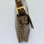 FENDI Zucchino Canvas Mamma Baguette Shoulder Bag Enamel Beigeyk8584