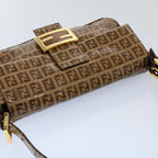 FENDI Zucchino Canvas Mamma Baguette Shoulder Bag Enamel Beigeyk8584