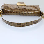 FENDI Zucchino Canvas Mamma Baguette Shoulder Bag Enamel Beigeyk8584