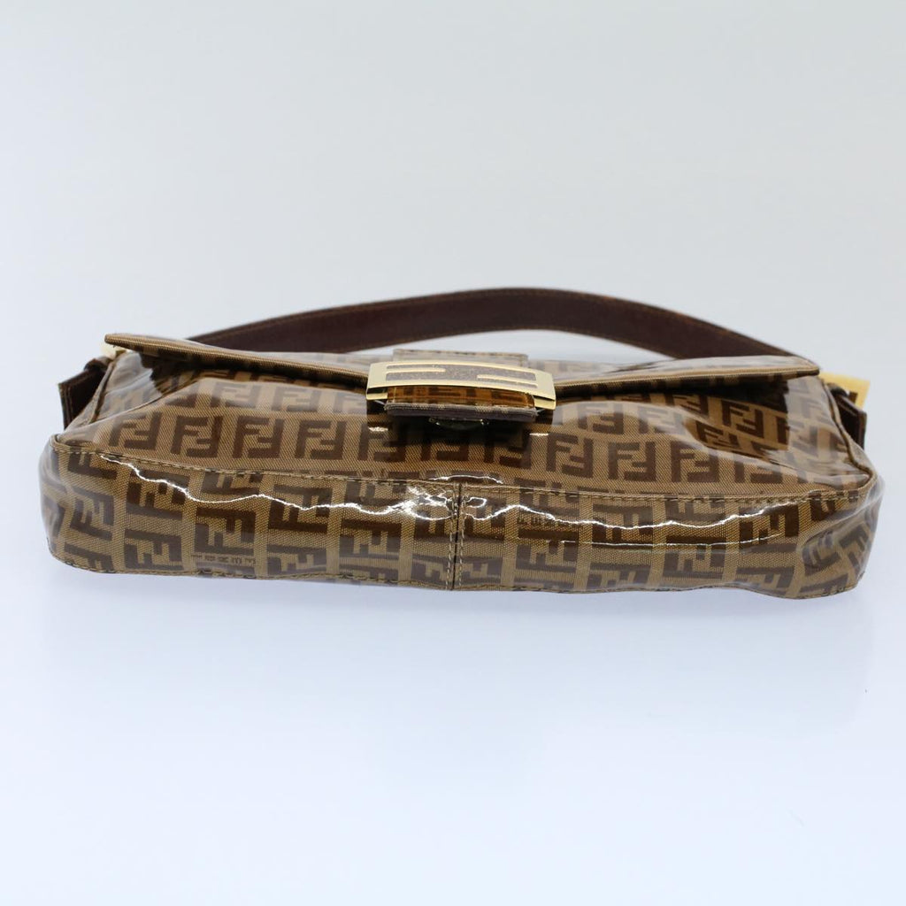 FENDI Zucchino Canvas Mamma Baguette Shoulder Bag Enamel Beigeyk8584