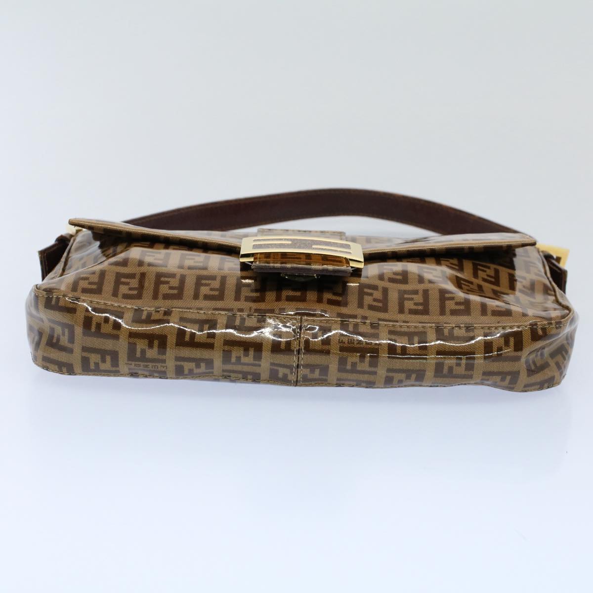 FENDI Zucchino Canvas Mamma Baguette Shoulder Bag Enamel Beigeyk8584