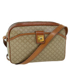 CELINE Macadam Canvas Shoulder Bag Beige 8593