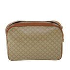 CELINE Macadam Canvas Shoulder Bag Beige 8593