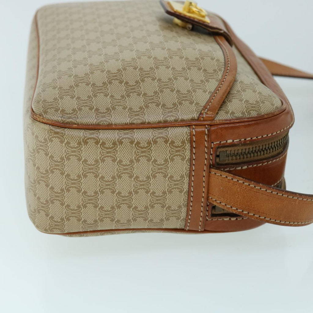 CELINE Macadam Canvas Shoulder Bag Beige 8593