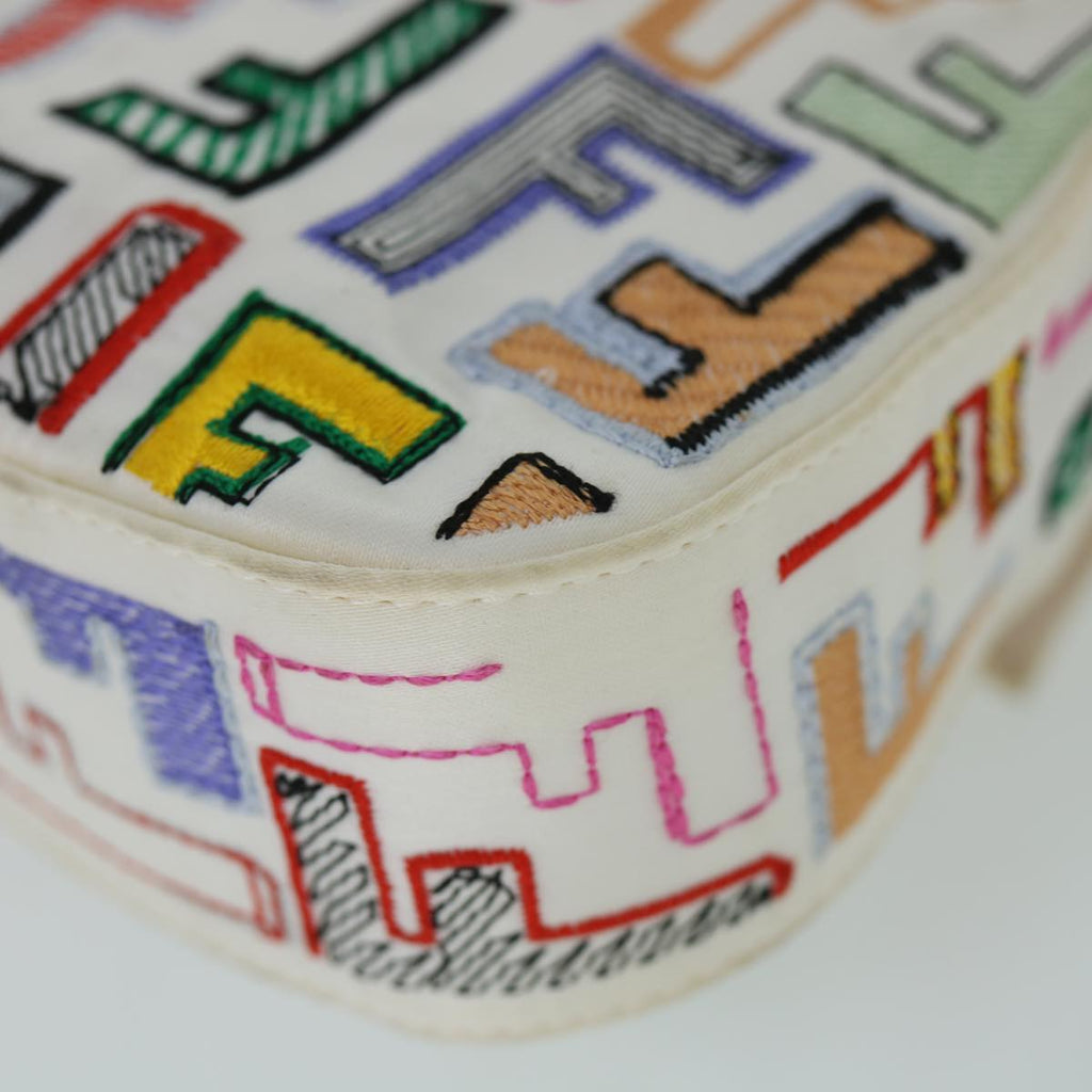 FENDI Zucca Canvas Embroidery Mamma Baguette Bag 2way Multicoloryk8631A