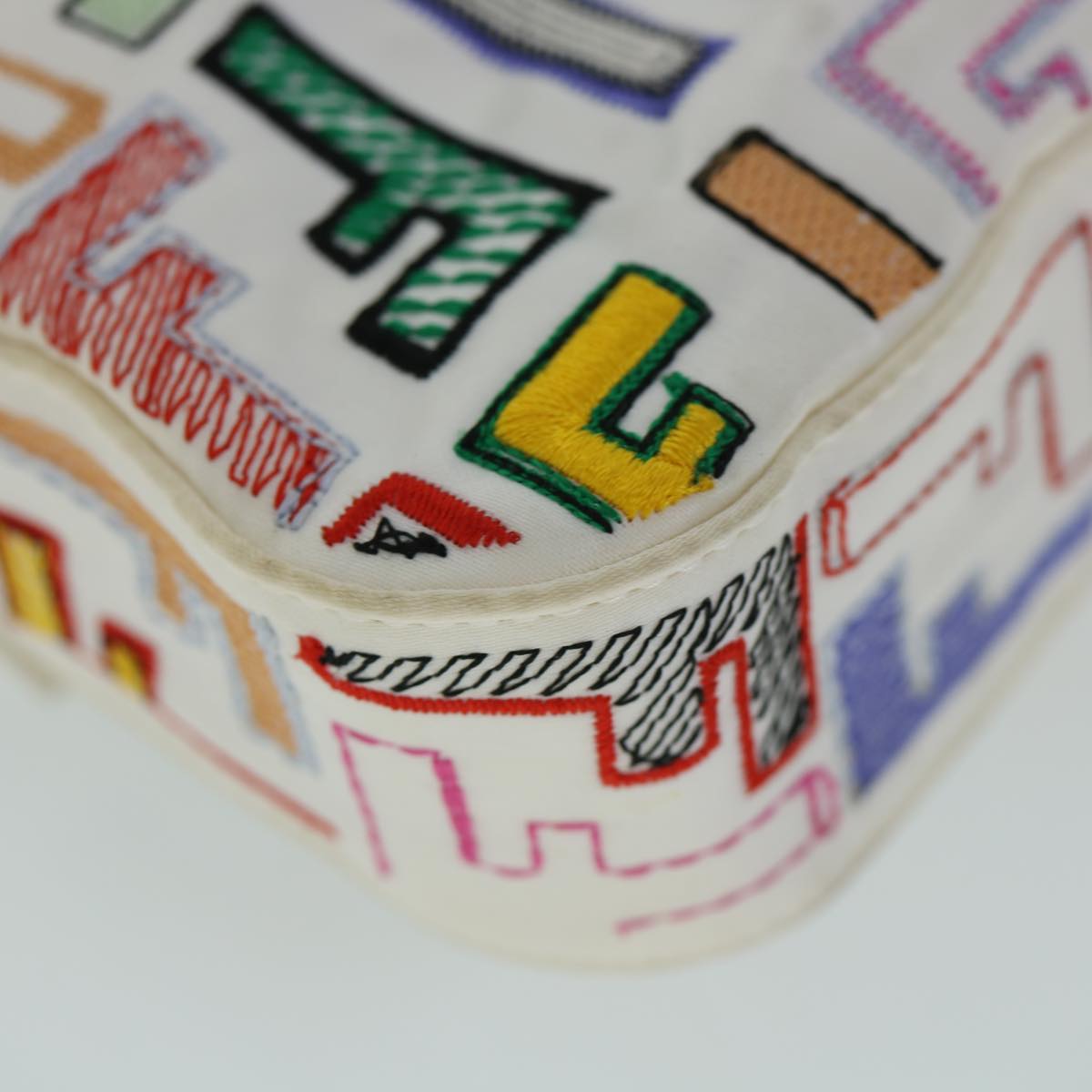 FENDI Zucca Canvas Embroidery Mamma Baguette Bag 2way Multicoloryk8631A