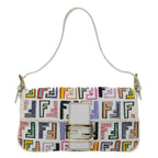 FENDI Zucca Canvas Embroidery Mamma Baguette Bag 2way Multicoloryk8631A