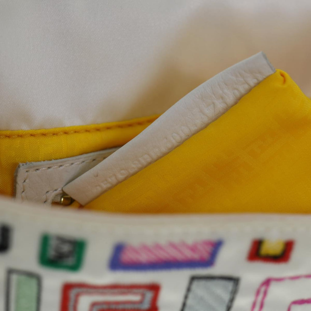 FENDI Zucca Canvas Embroidery Mamma Baguette Bag 2way Multicoloryk8631A