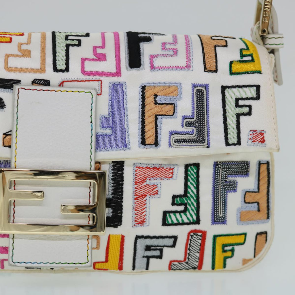 FENDI Zucca Canvas Embroidery Mamma Baguette Bag 2way Multicoloryk8631A