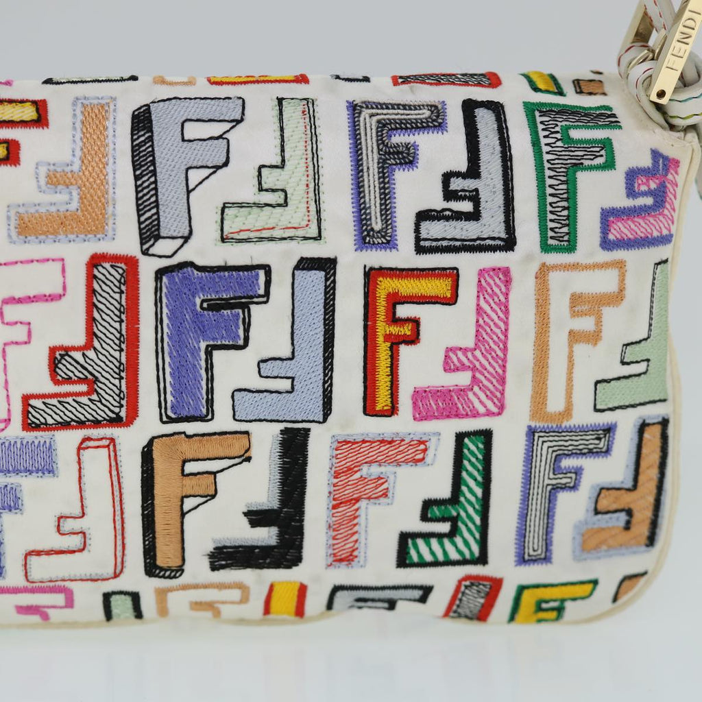 FENDI Zucca Canvas Embroidery Mamma Baguette Bag 2way Multicoloryk8631A