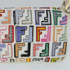 FENDI Zucca Canvas Embroidery Mamma Baguette Bag 2way Multicoloryk8631A