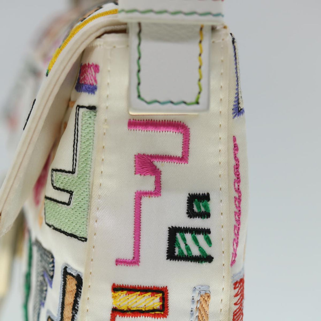 FENDI Zucca Canvas Embroidery Mamma Baguette Bag 2way Multicoloryk8631A