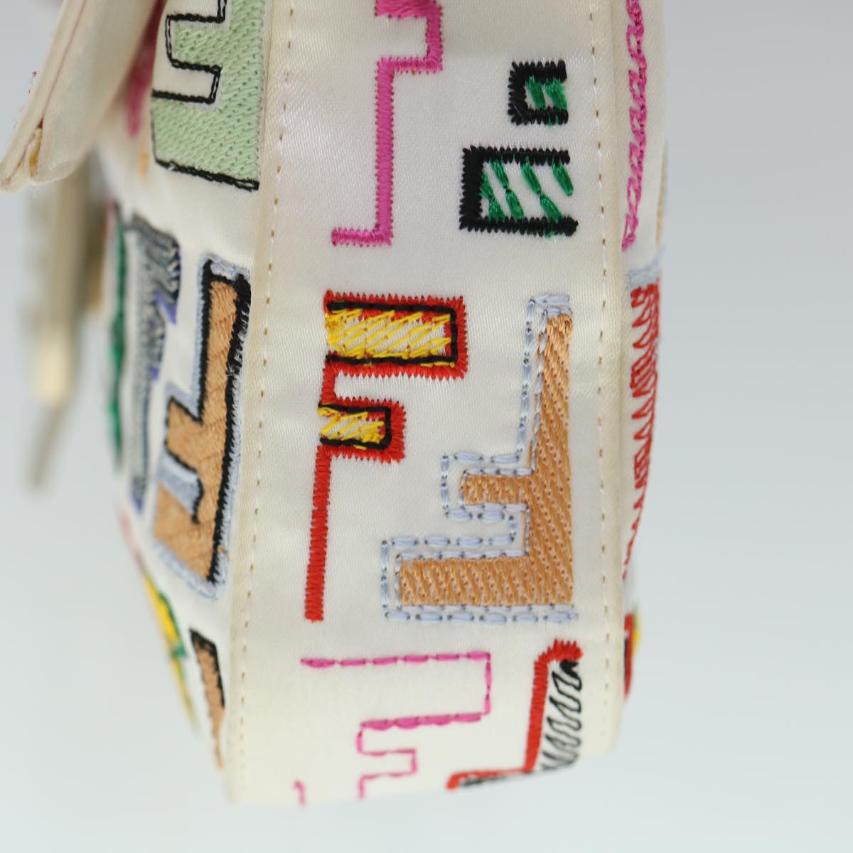 FENDI Zucca Canvas Embroidery Mamma Baguette Bag 2way Multicoloryk8631A