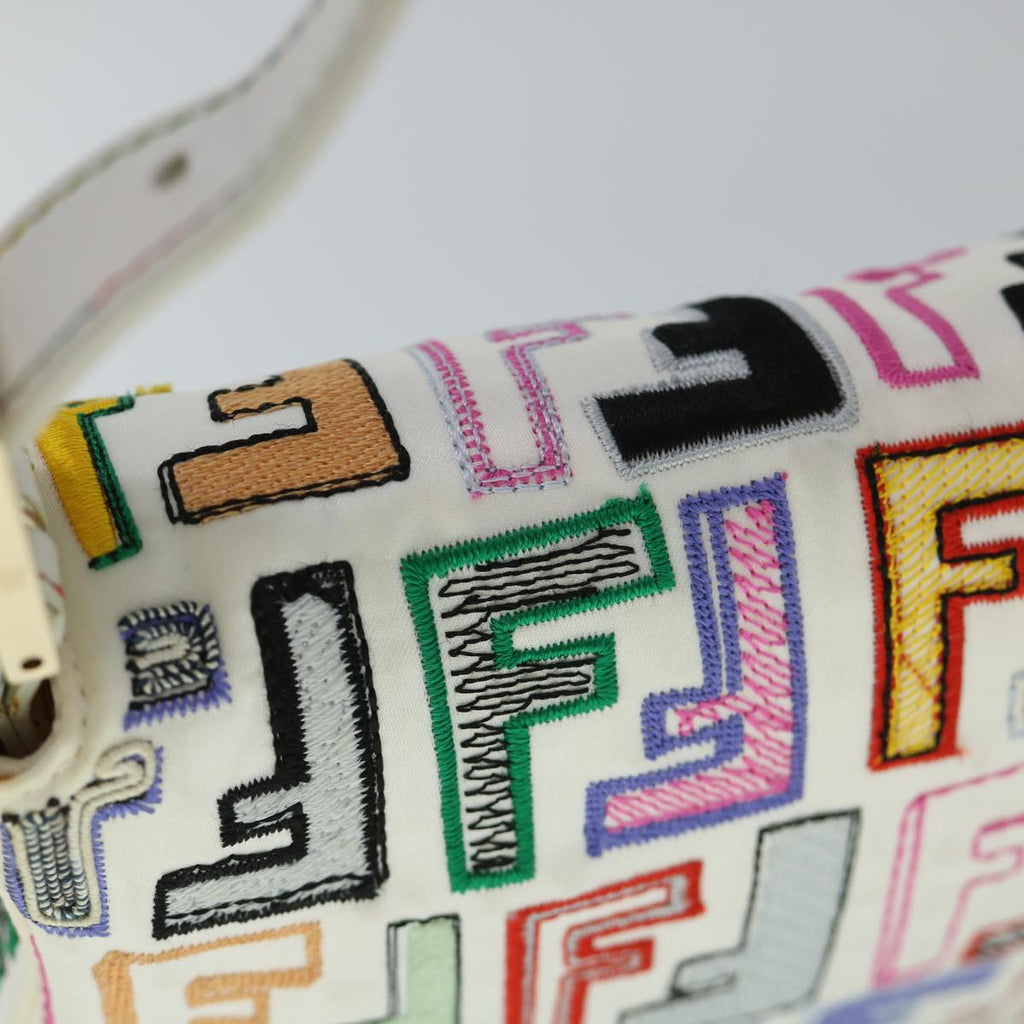 FENDI Zucca Canvas Embroidery Mamma Baguette Bag 2way Multicoloryk8631A