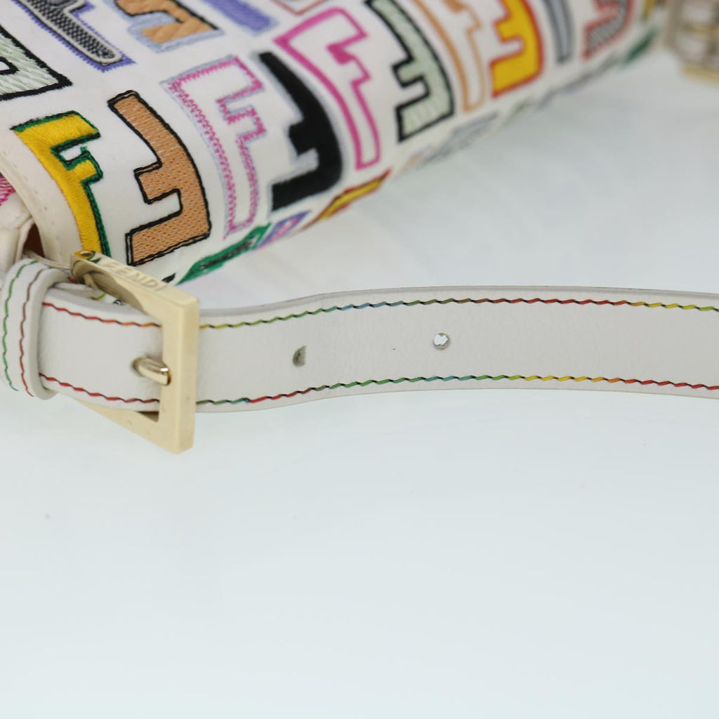 FENDI Zucca Canvas Embroidery Mamma Baguette Bag 2way Multicoloryk8631A