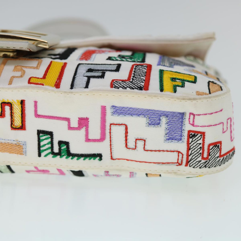 FENDI Zucca Canvas Embroidery Mamma Baguette Bag 2way Multicoloryk8631A
