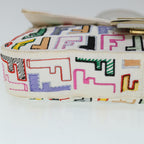 FENDI Zucca Canvas Embroidery Mamma Baguette Bag 2way Multicoloryk8631A