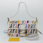 FENDI Zucca Canvas Embroidery Mamma Baguette Bag 2way Multicoloryk8631A