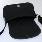 FENDI Zucchino Canvas Shoulder Bag Blackyk8645