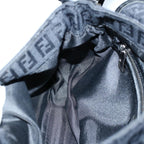 FENDI Zucchino Canvas Shoulder Bag Blackyk8645