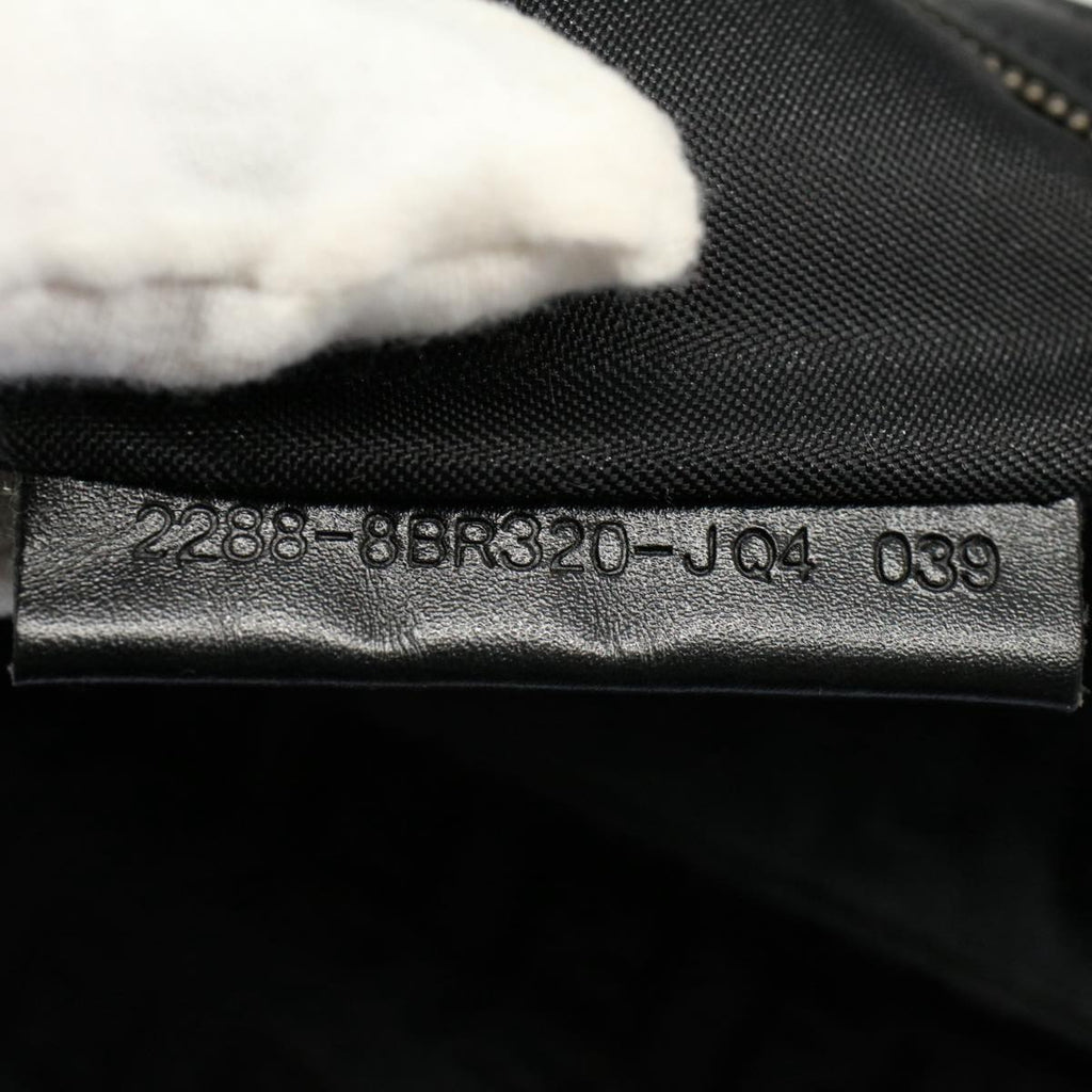 FENDI Zucchino Canvas Shoulder Bag Blackyk8645