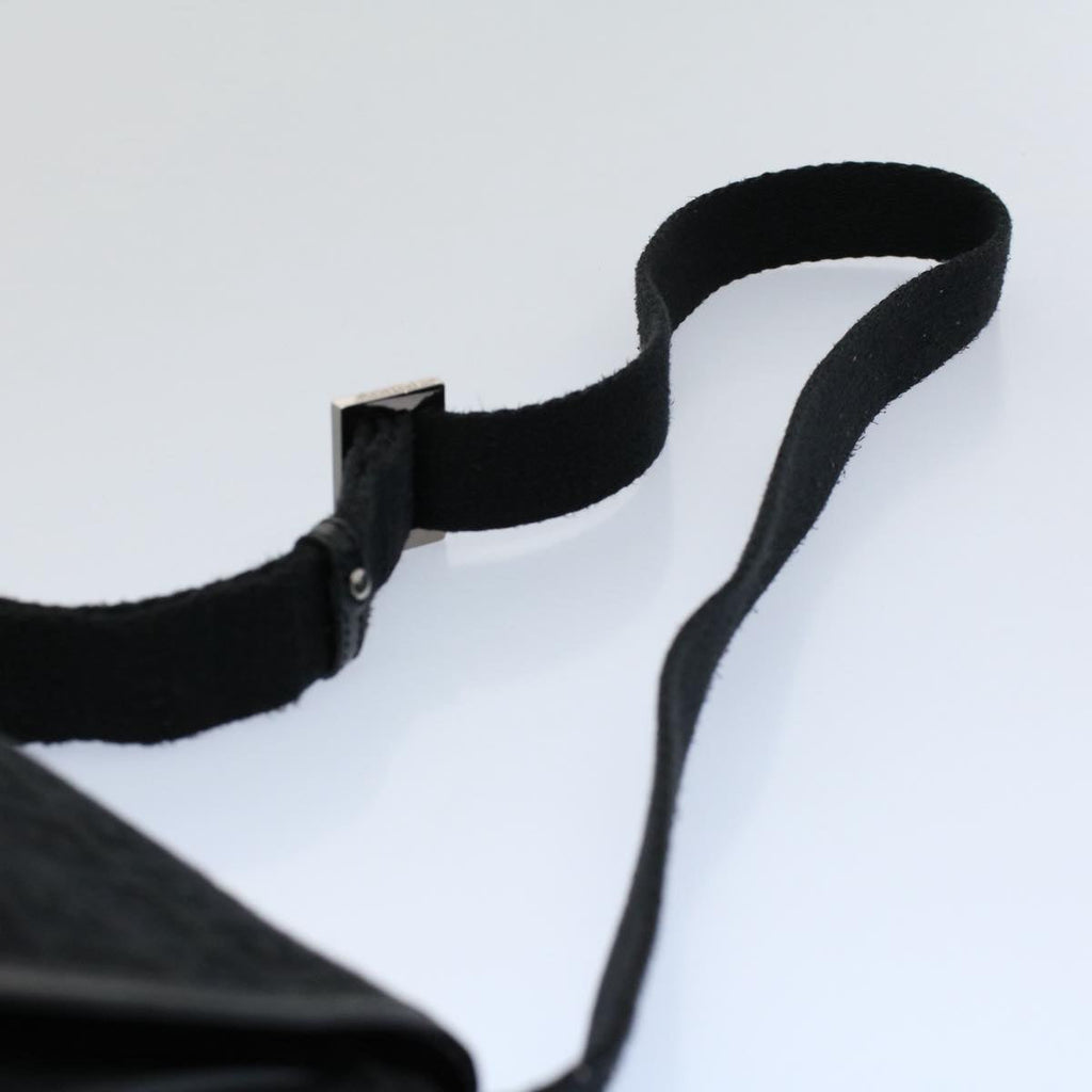 FENDI Zucchino Canvas Shoulder Bag Blackyk8645