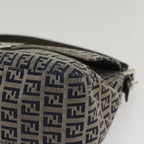 FENDI Zucchino Canvas Mamma Baguette Shoulder Bag Navyyk8650
