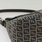 FENDI Zucchino Canvas Mamma Baguette Shoulder Bag Navyyk8650