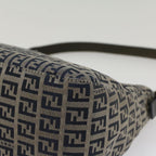 FENDI Zucchino Canvas Mamma Baguette Shoulder Bag Navyyk8650