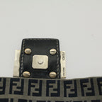 FENDI Zucchino Canvas Mamma Baguette Shoulder Bag Navyyk8650