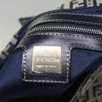 FENDI Zucchino Canvas Mamma Baguette Shoulder Bag Navyyk8650