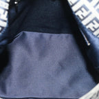 FENDI Zucchino Canvas Mamma Baguette Shoulder Bag Navyyk8650