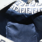 FENDI Zucchino Canvas Mamma Baguette Shoulder Bag Navyyk8650