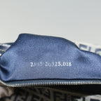 FENDI Zucchino Canvas Mamma Baguette Shoulder Bag Navyyk8650