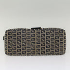 FENDI Zucchino Canvas Mamma Baguette Shoulder Bag Navyyk8650