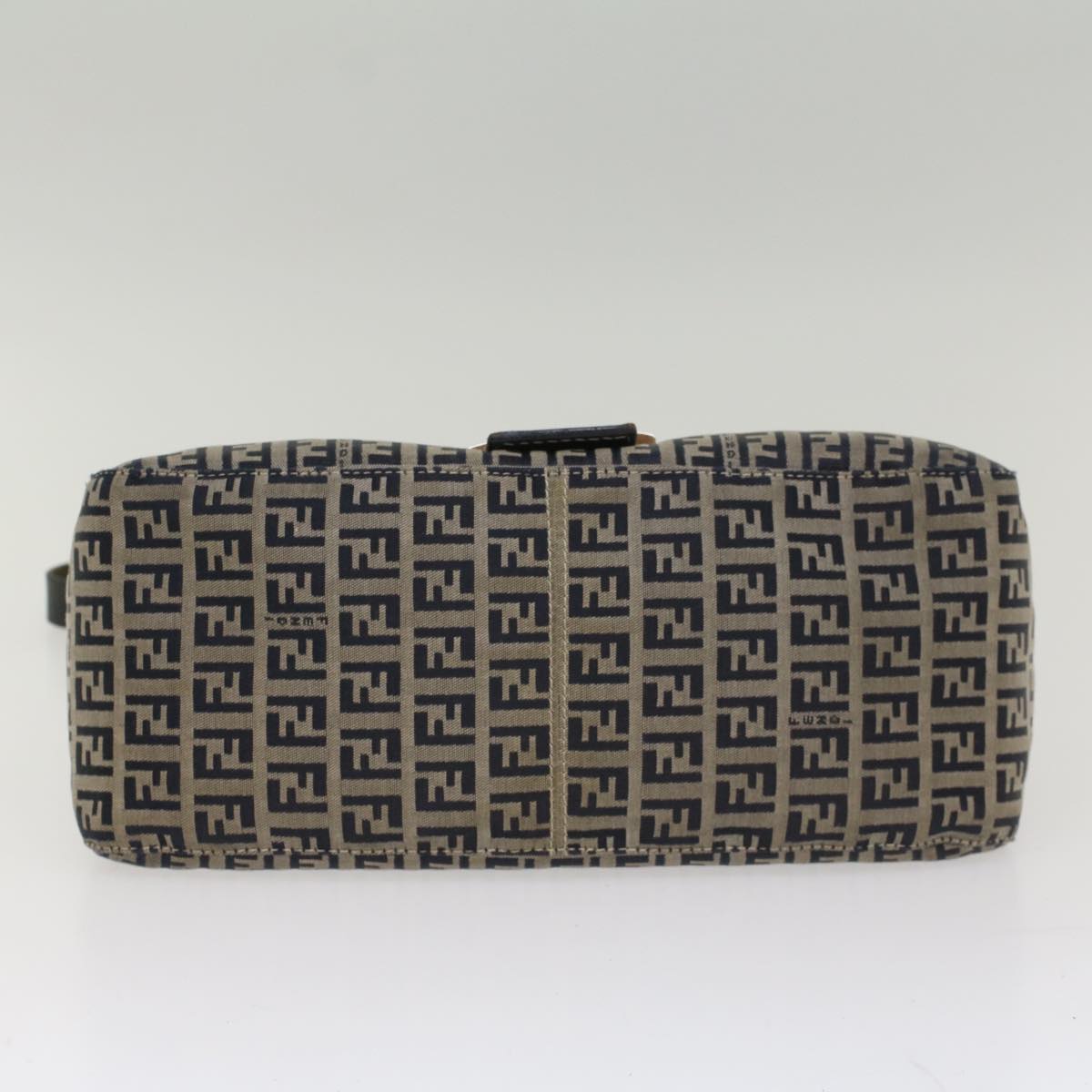 FENDI Zucchino Canvas Mamma Baguette Shoulder Bag Navyyk8650