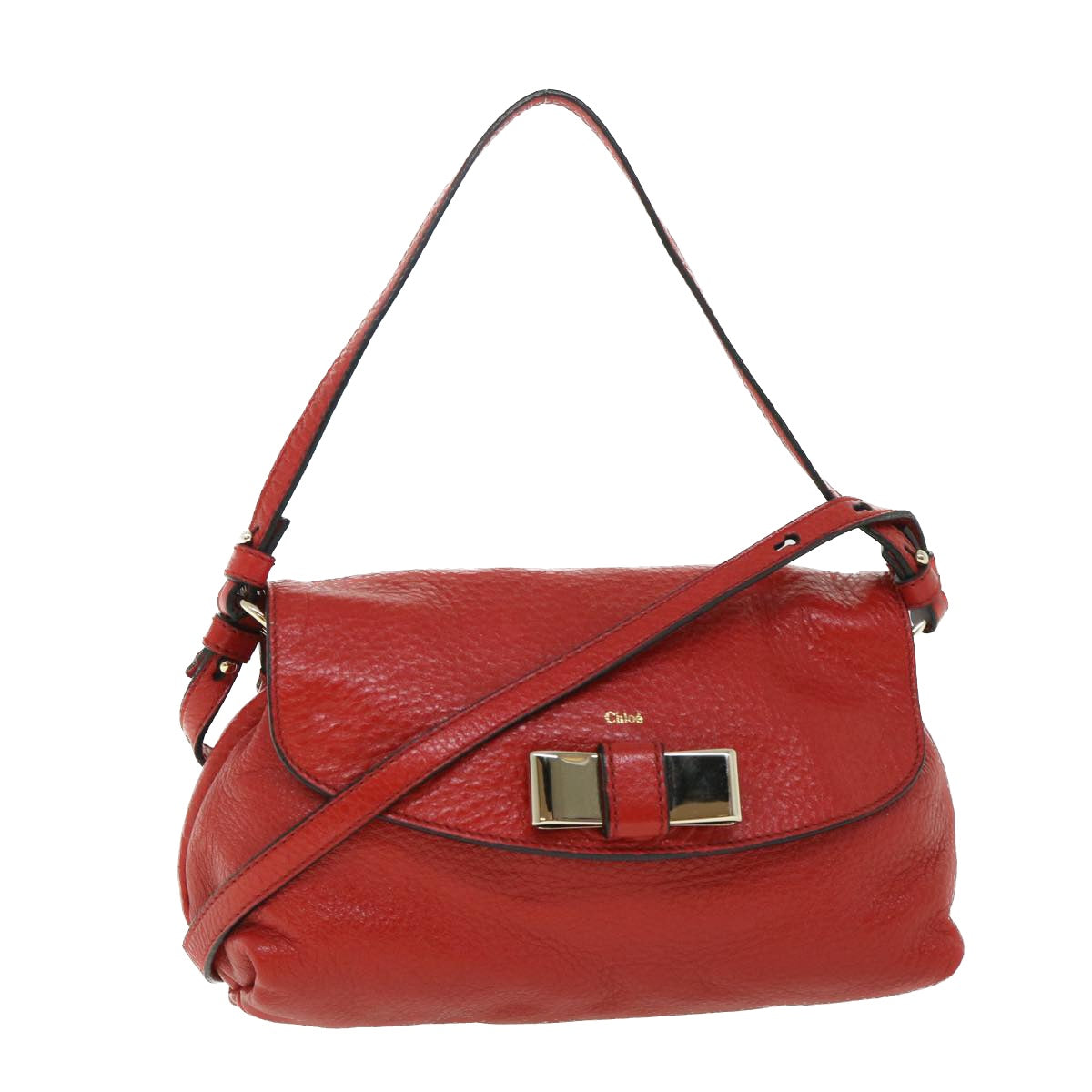 Chloe Accessory Pouch Leather 2way Red yk8693