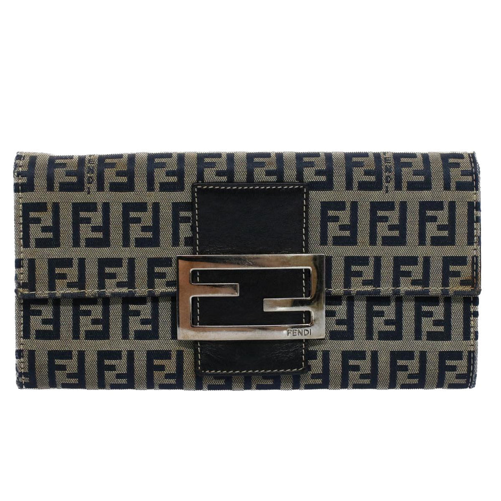 FENDI Zucchino Canvas Wallet Navyyk8715