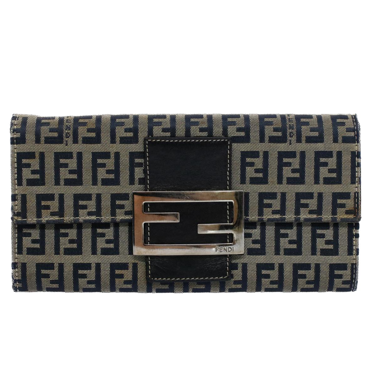 FENDI Zucchino Canvas Wallet Navyyk8715