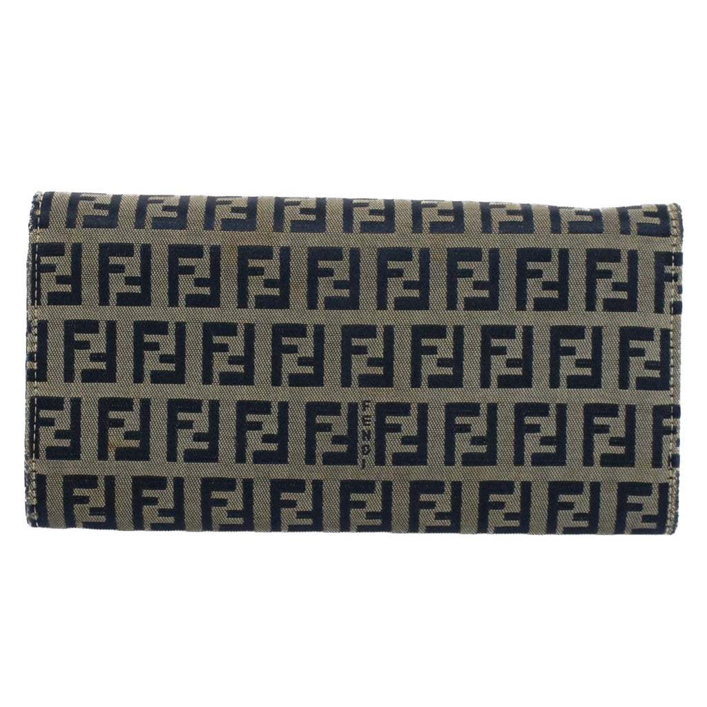 FENDI Zucchino Canvas Wallet Navyyk8715