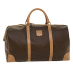 CELINE Macadam Canvas Boston Bag PVC Leather Brown 8760